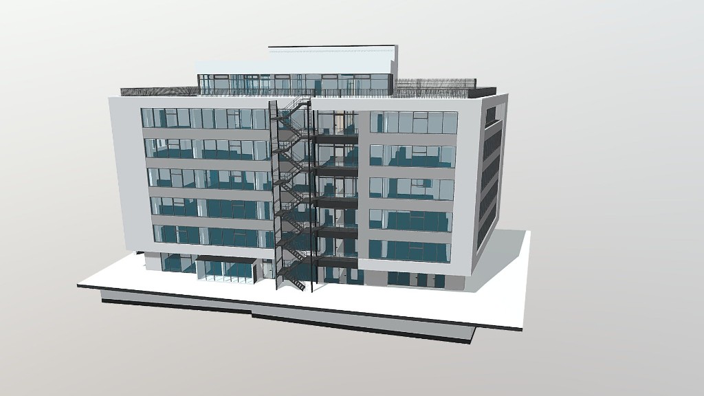 BIM Revit model of a multi-story commercial building